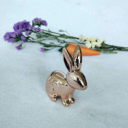 Creative Easter Rabbit Ceramic Plating Handicraft Ornament Garden Home Decoration Living Room TV Cabinet Gift