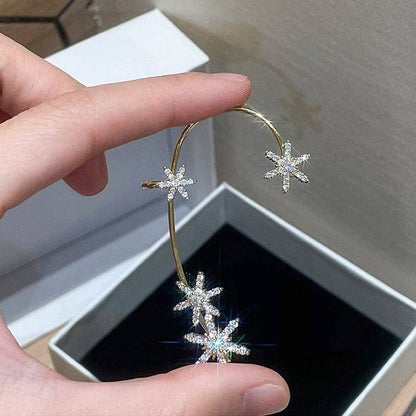 The Angela Snowflake Cuff Earrings