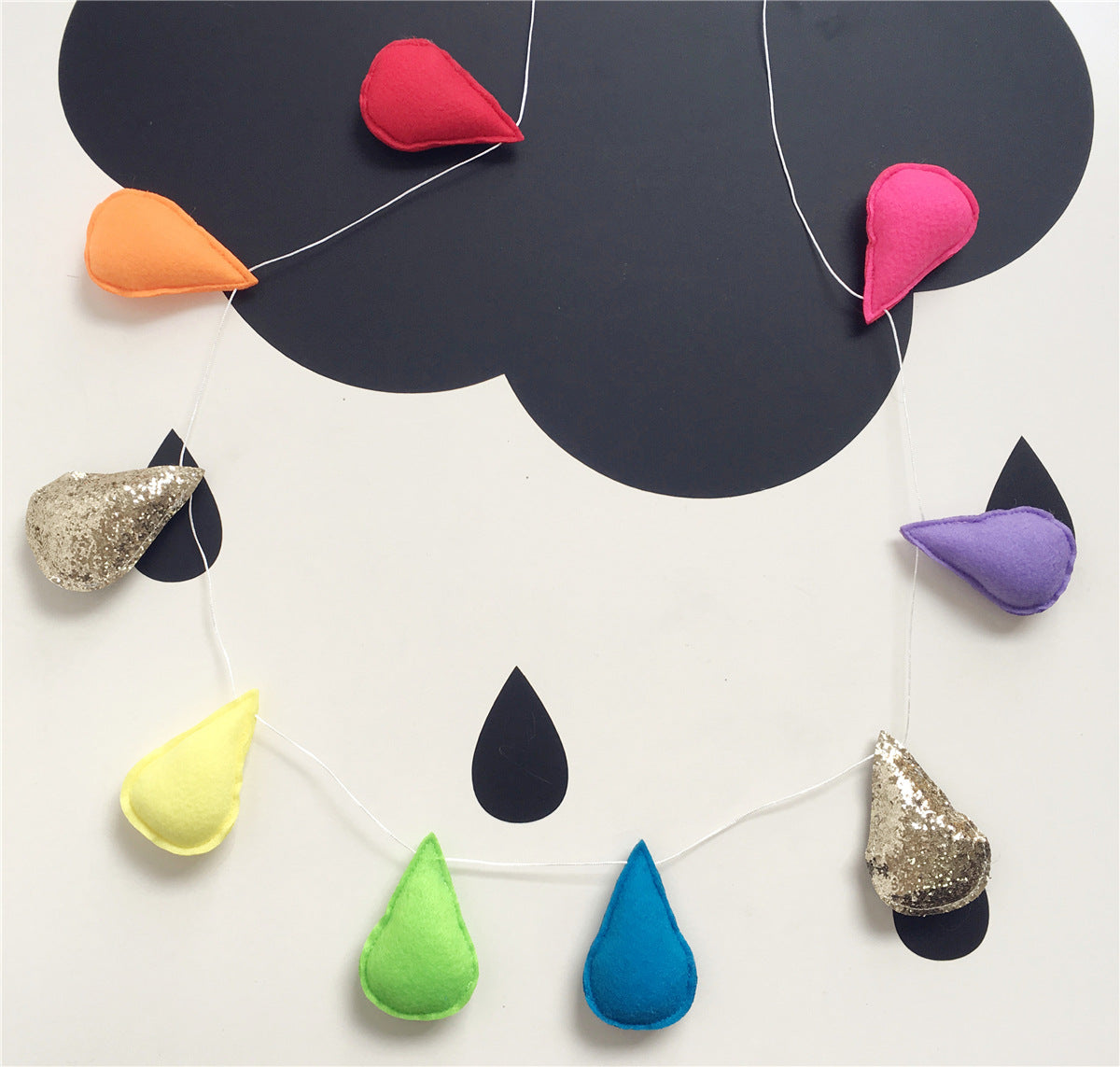 INS decoration Nordic wind felt rain drip hanging water droplets wall decoration photography props children's housing children's clothing store