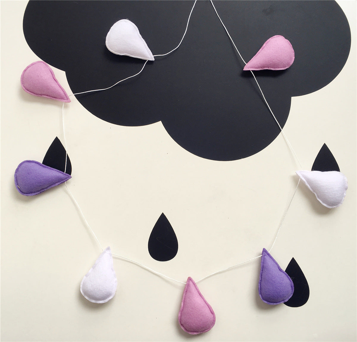 INS decoration Nordic wind felt rain drip hanging water droplets wall decoration photography props children's housing children's clothing store