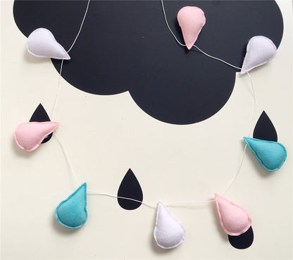 INS decoration Nordic wind felt rain drip hanging water droplets wall decoration photography props children's housing children's clothing store