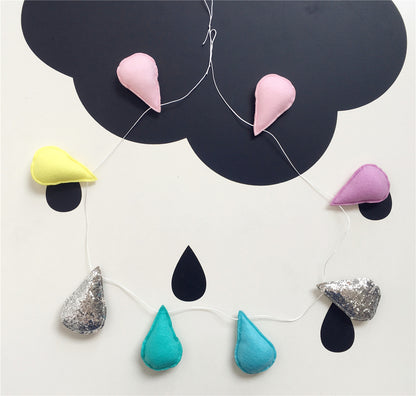 INS decoration Nordic wind felt rain drip hanging water droplets wall decoration photography props children's housing children's clothing store