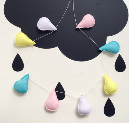 INS decoration Nordic wind felt rain drip hanging water droplets wall decoration photography props children's housing children's clothing store