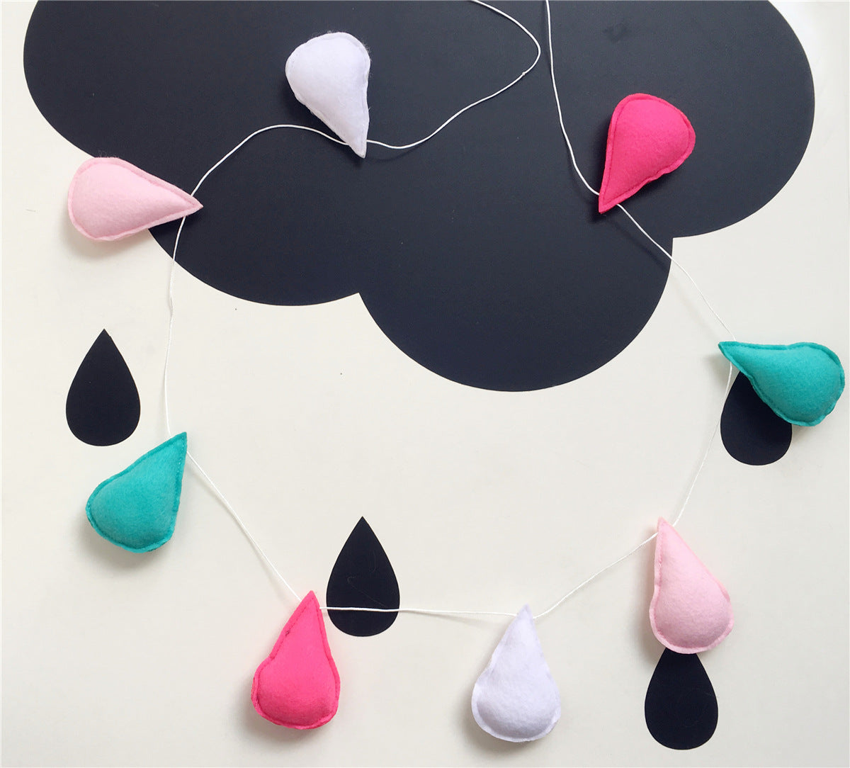 INS decoration Nordic wind felt rain drip hanging water droplets wall decoration photography props children's housing children's clothing store