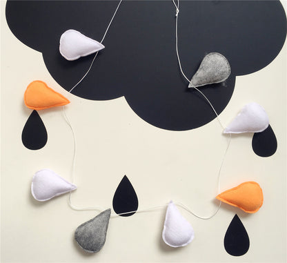 INS decoration Nordic wind felt rain drip hanging water droplets wall decoration photography props children's housing children's clothing store