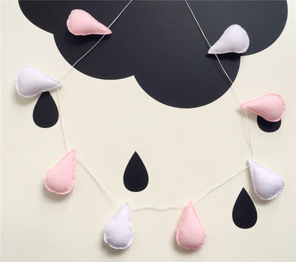 INS decoration Nordic wind felt rain drip hanging water droplets wall decoration photography props children's housing children's clothing store