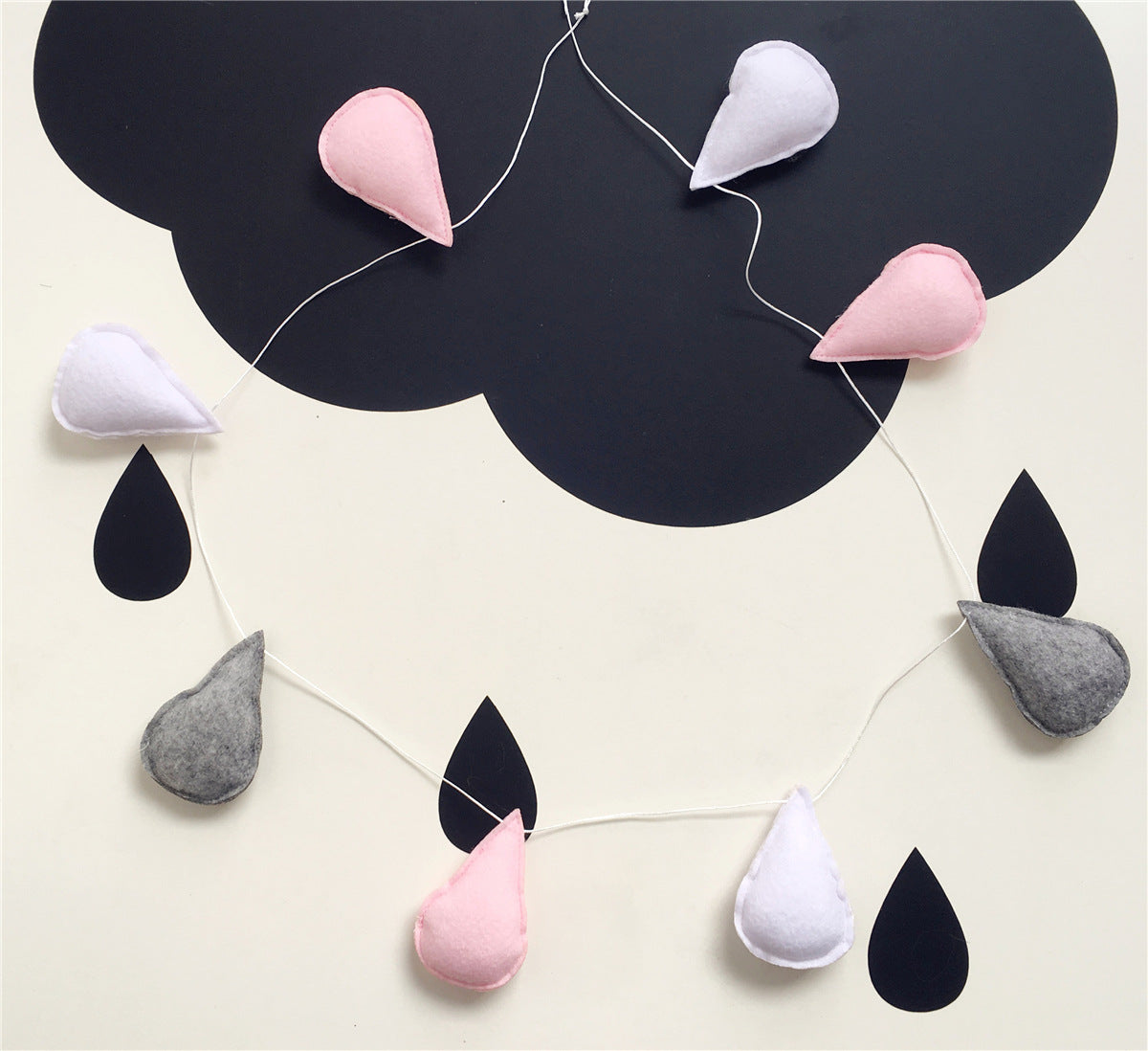 INS decoration Nordic wind felt rain drip hanging water droplets wall decoration photography props children's housing children's clothing store