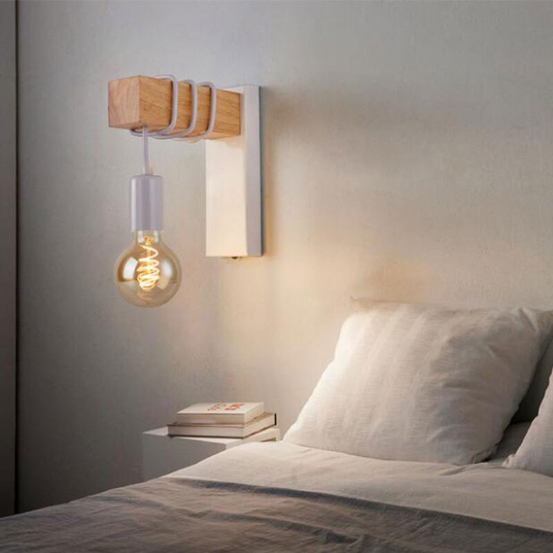 Modern Minimalist Indoor Wall Light Wood Wall Lamp E27 Lamp Home Sconce Lights Lighting Outdoor Decor Stair Light