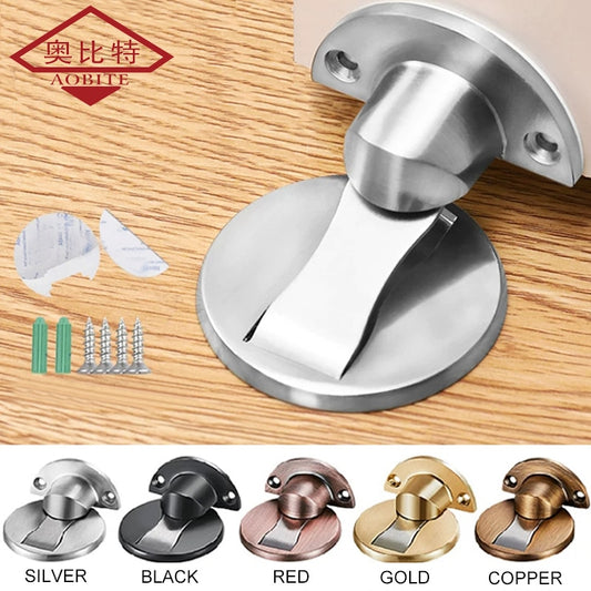 AOBT Magnet Door Stops Magnetic Door Stopper Non-punch Six Colors Available Door Holder Hidden Doorstop Furniture Door Hardware