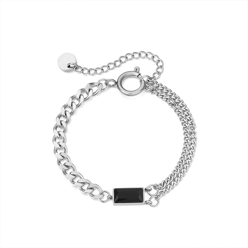 BLACK SQUARE CHAIN BRACELET