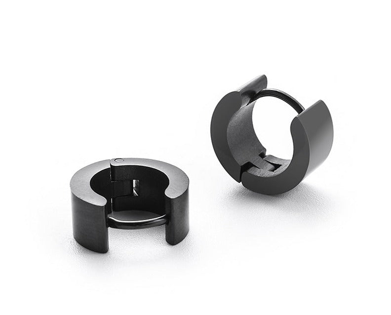 BLACK HOOP EARRING (PAIR)