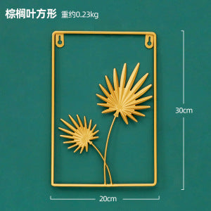 Nordic INS style golden round ginkgo leaf wall hanging creative home living room wall decoration background leaf wall