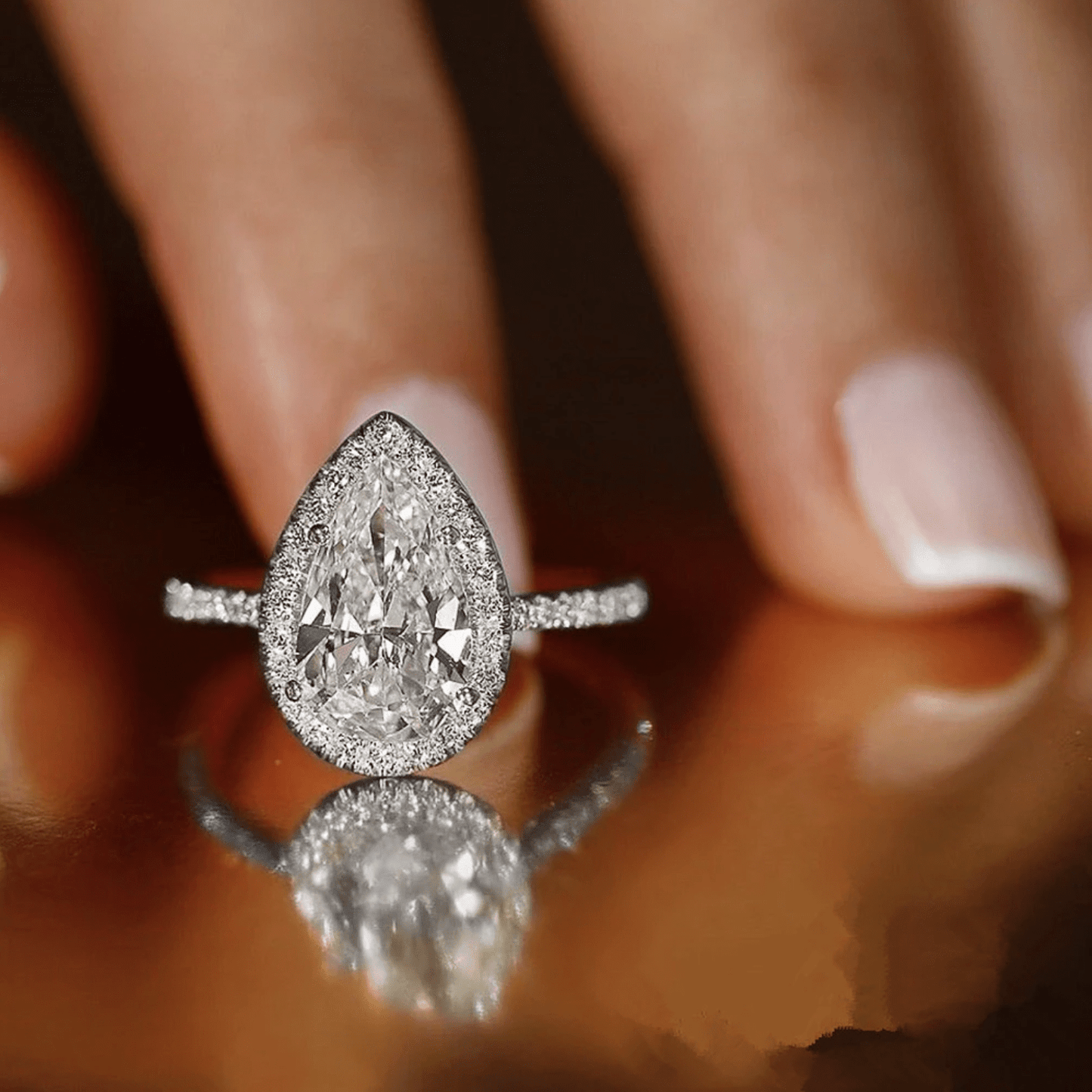 The Aria Pear Ring